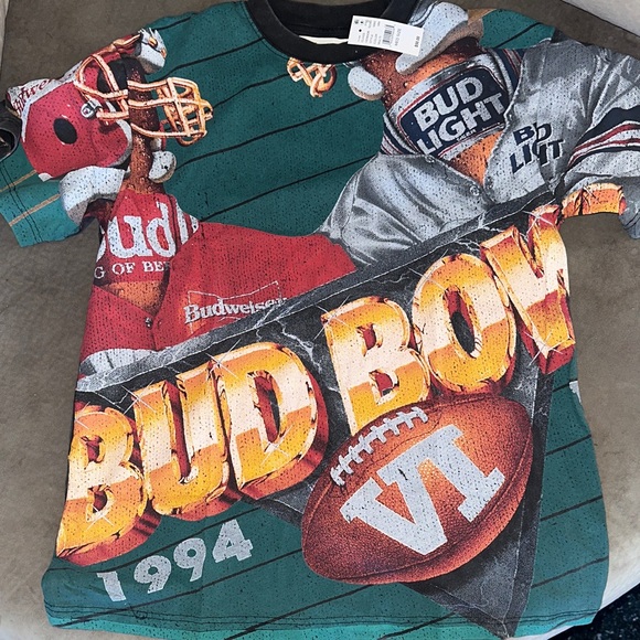 Budweiser Other - Budweiser Kids Football Graphic Tee - Green and Orange